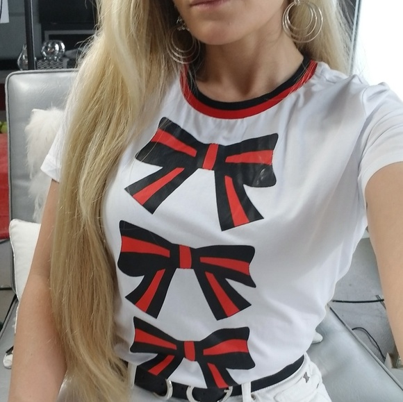 LONDON Bow Print top - Picture 2 of 4